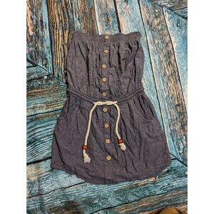 Derek Heart Size Medium Chambray Blue Strapless Mini Dress with Corded Belt